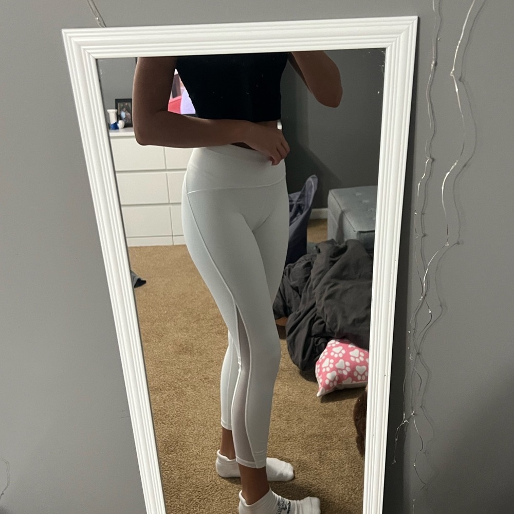 LuLu Lemon White Mesh Leggings